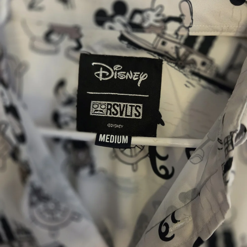 RSVLTS Disney100 Steamboat Willie KUNUFLEX Button Down Shirt - Picture 2 of 4